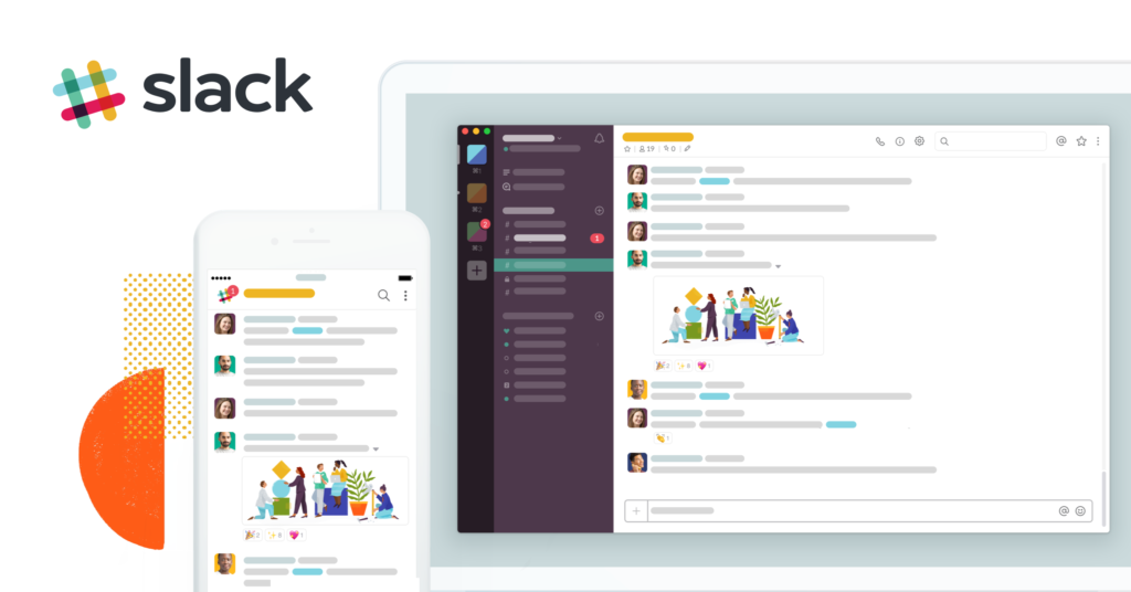 Werbefoto Slack als Ort für Zusammenarbeit; Screenshot; Kommunikations- und Collaboration Tools